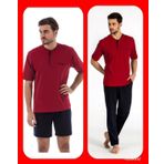 Pierre Cardin 5370 Erkek 3'lü Bordo Pijama Takımı