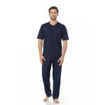 Pierre Cardin 5370 Erkek Kutulu Damat Çeyizlik Penye 3'Lü Şortlu Lacivert Pijama Takımı