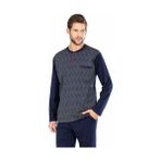 Pierre Cardin 5471 Erkek Uzun Kollu Jakarlı Pijama Takımı - XL - Lacivert