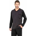 Pierre Cardin 5474 Uzun Kollu Jakarlı Erkek Pijama Takımı - 2XL - Siyah
