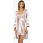 Pierre Cardin 6010 Pudra 6'lı Saten Gecelik Sabahlık Çeyiz Seti