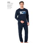 Pierre Cardin 6096 Erkek Uzun Kollu Bisiklet Yaka Pijama Takımı, Lacivert, S