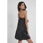 Pierre Cardin 6335 6'lı Siyah Saten Gecelik Sabahlık Takım