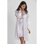 Pierre Cardin 6955 Viola 6'lı Saten Gecelik Sabahlık Çeyiz Seti