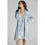 Pierre Cardin 6965 Mist Altılı Saten Gecelik Sabahlık Takımı