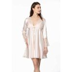 Pierre Cardin 6'lı Kaplı Midi Gecelik Sabahlık Set 6625 İnci