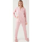Pierre Cardin 7717 Kadın Modal Pamuklu Rahat Boydan Düğmeli Kutulu Pijama Takım