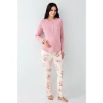 Pierre Cardin 9059 Hamile Lohusa Düğmeli Bisiklet Yaka Pijama Takımı-Gülkurusu - XL