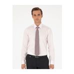 Pierre Cardin Açık Pembe %100 Pamuk Parlak Saten Slim Fit Uzun Kollu Basic Gömlek 50292520-VR078