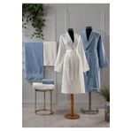 Pierre Cardin Aile Bornoz Seti Indigo - Ekru Logo Soft Jakarlı