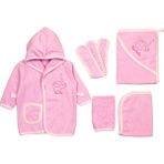 Pierre Cardin Baby 4'lü Bebek Havlu Bornoz Takımı - Pembe - 12 - 18 Ay