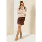 Pierre Cardin Bayan Suni Deri Etek - 34 - Kahve