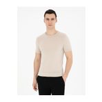 Pierre Cardin Bej Slim Fit Bisiklet Yaka Triko Tişört 50288845-VR011