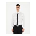Pierre Cardin Beyaz Parlak Saten Slim Fit Uzun Kollu Basic Gömlek 50286102-VR013