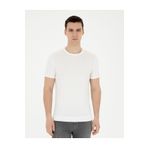 Pierre Cardin Beyaz Slim Fit Bisiklet Yaka Triko Tişört 50287450-VR013