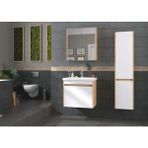 Pierre Cardin Biani Bodrum 65CM Safir Meşe Banyo Dolabı (Ayna,lavabo,alt Dolap) - Beyaz Ahşap
