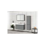 Pierre Cardin Biani Dikili 65cm Matte Grey(Gri) Banyo Dolabı (Ayna,Lavabo,Alt Dolap)