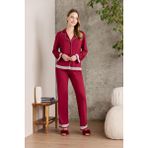 Pierre Cardin Bordo Penye Kadın Pijama Takımı 2200