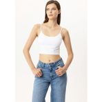 Pierre Cardin Brian 1207 Beyaz Pamuklu İnce Askılı Crop Atlet Set 2'li Paket Kadınlar İçin Nefes Alabilir Kumaş - 40