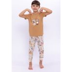 Pierre Cardin But First Coffee Camel Kız Çocuk Pijama Takımı - 14 - 15 Yaş