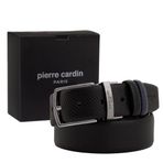 Pierre Cardin Çift Taraflı Deri Erkek Kemeri (En 3,5 cm) PCCİFT04 (Siyah/Lacivert, 115 CM)