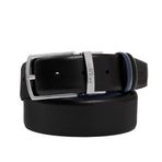 Pierre Cardin Çift Yönlü Erkek Deri Kemeri (En 3,5 cm) PCCİFT01 (Siyah/Lacivert, 125 CM)