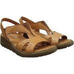 Pierre Cardin Deri Anatomik Bayan Sandalet Ayakkabı - Taba