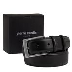 Pierre Cardin Deri Erkek Kemeri (En 3,5 cm) PC2009 (Siyah, 135 CM)