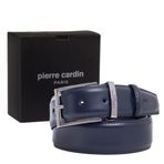 Pierre Cardin Deri Erkek Kemeri (En 3,5 cm) PC2209K (Lacivert, 110 CM)