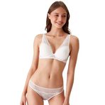 Pierre Cardin Ekru 4821 Biella Soft Push Up Dolgulu Çiçekli Bralet Sütyen Takımı/Iç Çamaşır Takım