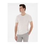 Pierre Cardin Ekru Slim Fit Bisiklet Yaka Triko Tişört 50307401-VR019