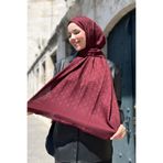 Pierre Cardin Elegans Monogram Şal - 1090700-942 - Bordo