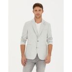 Pierre Cardin Erkek Açık Gri Ex. Slim Fit Keten Karışımlı Ceket 50285142-VR001 - 54 - 6 Drop
