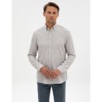Pierre Cardin Erkek Açık Gri Regular Fit Uzun Kollu Gömlek 50311380-VR001 - XL