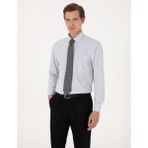 Pierre Cardin Erkek Açık Gri Slim Fit Uzun Kollu Basic Gömlek 50316734-VR001 - 2XL