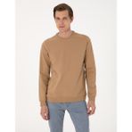 Pierre Cardin Erkek Açık Kahverengi 2 Iplik Regular Fit Bisiklet Yaka Basic Sweatshirt 50314054-VR002
