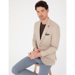 Pierre Cardin Erkek Açık Kahverengi Ex. Slim Fit %100 Pamuk Ceket 50319595-VR002 - 6 Drop - 54