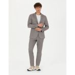 Pierre Cardin Erkek Açık Kahverengi Ex. Slim Fit Çizgili Spor Takım Elbise 50281896-VR002 - 52 - 6 Drop
