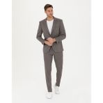 Pierre Cardin Erkek Açık Kahverengi Ex. Slim Fit Çizgili Takım Elbise 50273543-VR002 - 48 - 6 Drop