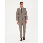 Pierre Cardin Erkek Açık Kahverengi Slim Fit Takım Elbise 50295825-VR002 - 52 - 4 Drop
