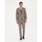 Pierre Cardin Erkek Açık Kahverengi Slim Fit Takım Elbise 50295825-VR002 - 6 Drop - 60