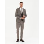 Pierre Cardin Erkek Açık Kahverengi Yelekli Ekose Takım Elbise 50281897-VR002 - 46 - 6 Drop