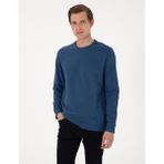 Pierre Cardin Erkek Açık Lacivert 2 Iplik Regular Fit Bisiklet Yaka Basic Sweatshirt 50314054-VR059 - M