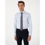 Pierre Cardin Erkek Açık Mavi %100 Pamuk Parlak Saten Slim Fit Uzun Kollu Basic Gömlek 50305127-VR003 - 4XL
