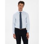Pierre Cardin Erkek Açık Mavi Likralı Kolay Ütülenebilir Slim Fit Basic Gömlek 50313178-VR003 - 3XL