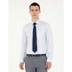 Pierre Cardin Erkek Açık Mavi Parlak Saten Regular Fit Uzun Kollu Basic Gömlek 50286106-VR003 - XL