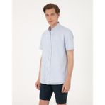 Pierre Cardin Erkek Açık Mavi Regular Fit Kısa Kollu Gömlek 50302730-VR095 - Buz Mavisi