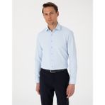Pierre Cardin Erkek Açık Mavi Slim Fit Uzun Kollu Armürlü Gömlek 50307108-VR003