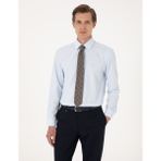 Pierre Cardin Erkek Açık Mavi Slim Fit Uzun Kollu Basic Gömlek Casual Günlük Stil - 3XL