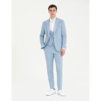 Pierre Cardin Erkek Açık Mavi Yelekli Damatlık Smokin 50268515-VR003 - 6 Drop